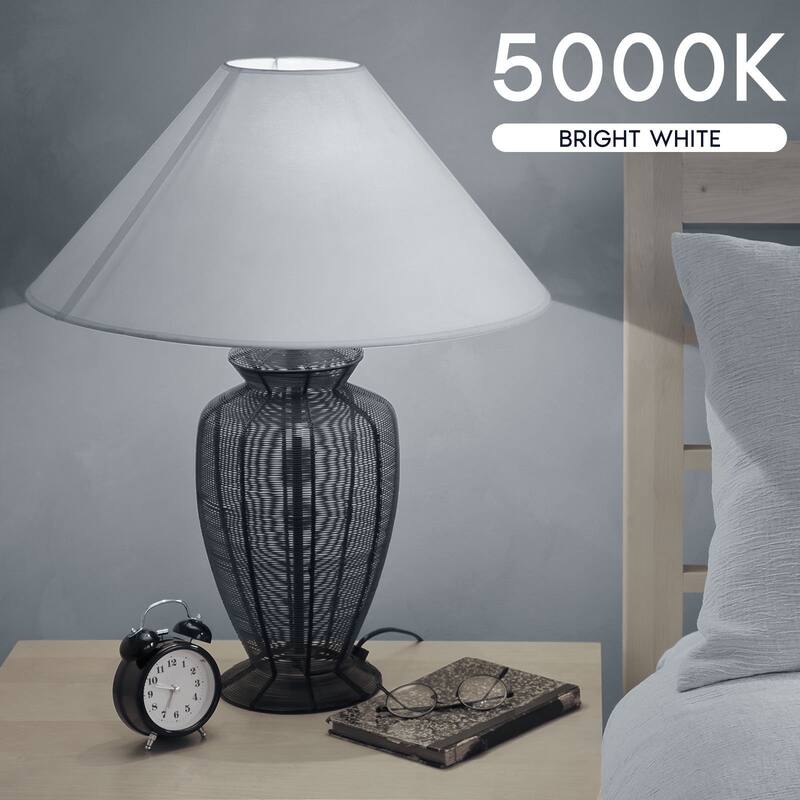 Luxrite A19 LED Light Bulb 8W=60W Non-Dimmable 5000K 800LM E26 Base Damp Rated ETL Listed 8 Pack - Bright White 5000K