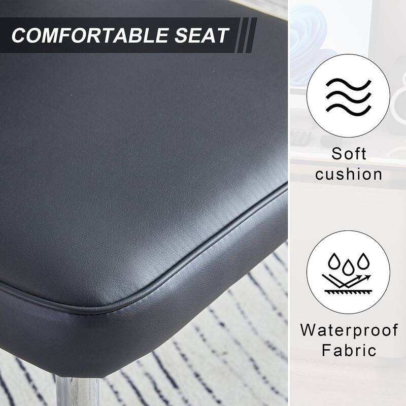 Modern PU Leather Minimalist Dining Chairs Set of 4