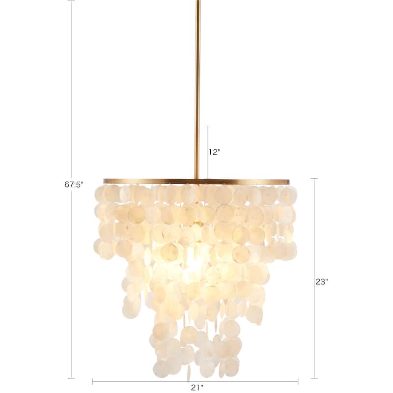 INK+IVY Isla Dimmable Layered Capiz Chandelier