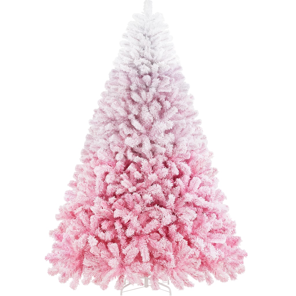 Yaheetech 9ft Pre-lit Flocked Artificial Christmas Tree with 900 Incandescent Warm White Lights & 2084 Tips
