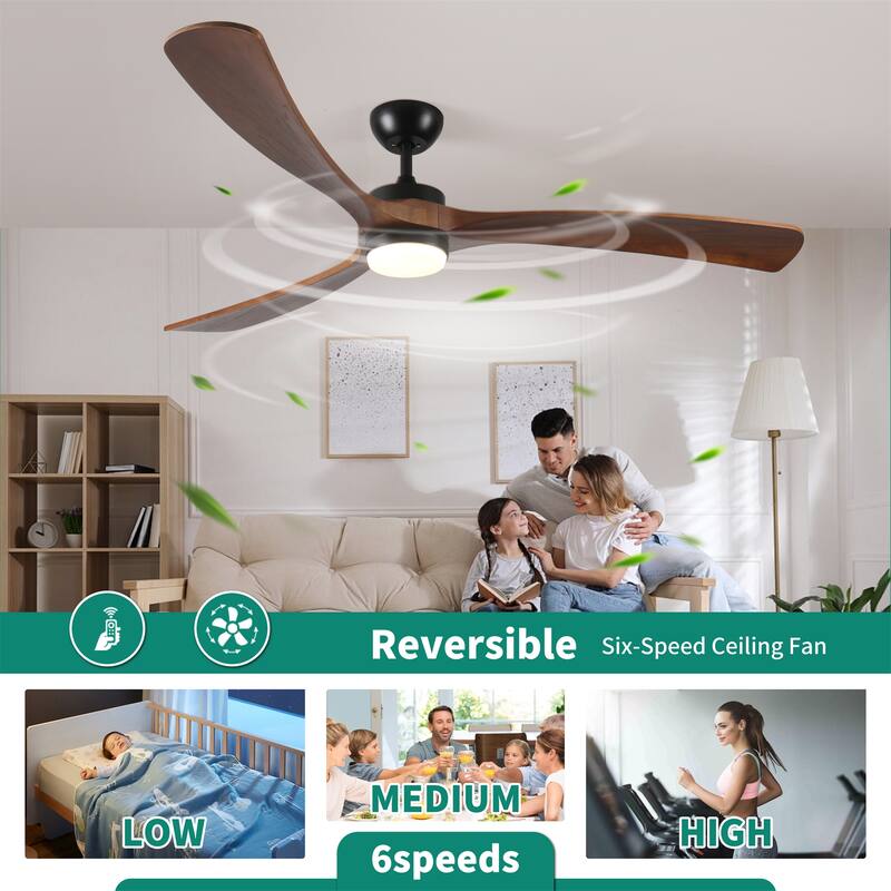 72" Ceiling Fan with Lights,Wood Bladesand and Remote Control