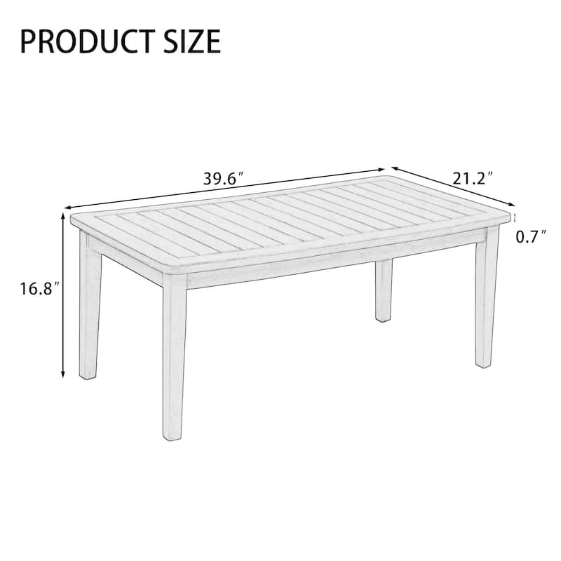 Outdoor Patio Wood Teak Rectangular Coffee Table