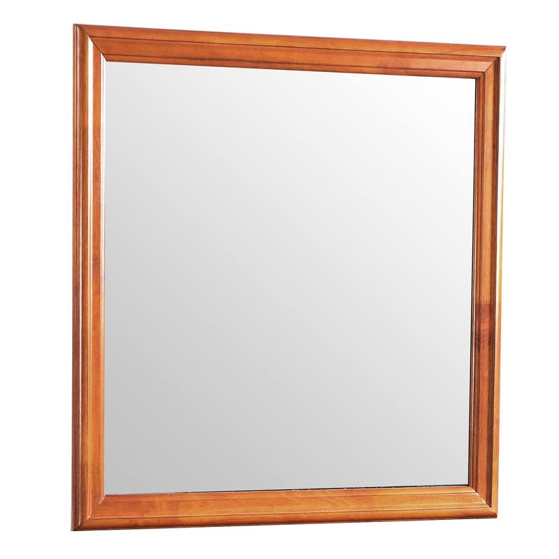 LYKE Home Anabelle Oak Mirror - 38"H X 38"W X 1"D