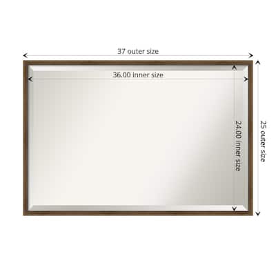 Beveled Wood Bathroom Wall Mirror - Lucie Frame