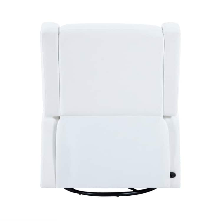 Upholstered Swivel Glider Recliner Chair with USB & Lumbar Support