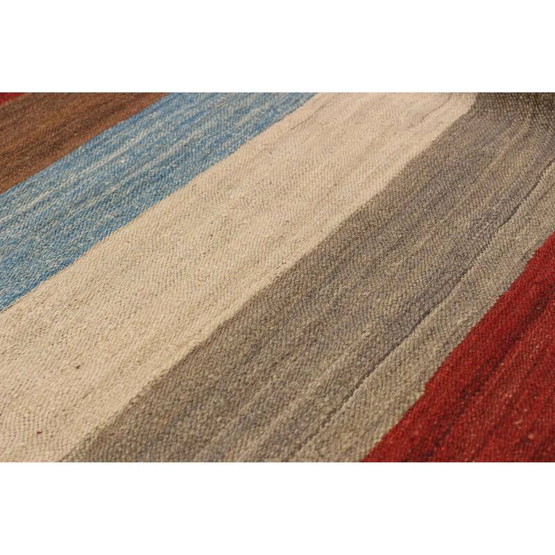 ECARPETGALLERY Flat-Weave Boho Multi Color Wool Kilim - 9'9 x 13'3