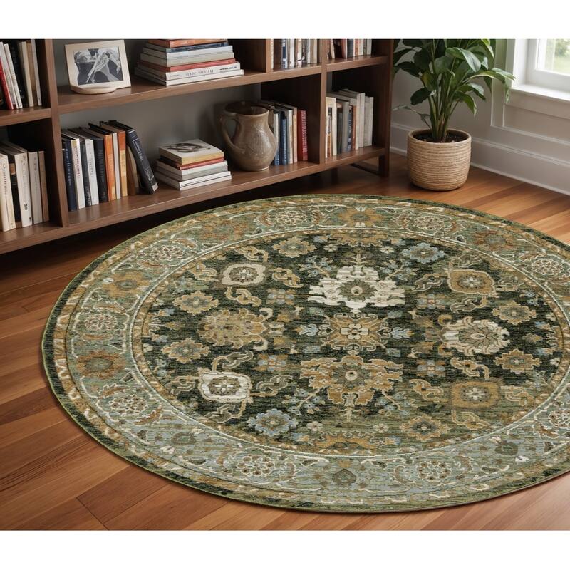 HomeRootsOriental Traditional Rectangle Area Rug - 94.49' X '94.49' X '0.55