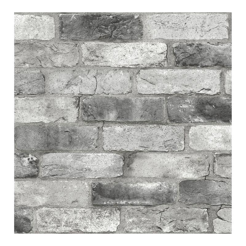 NuWallpaper Grey London Brick Peel & Stick Wallpaper - 216in x 20.5in x 0.025in