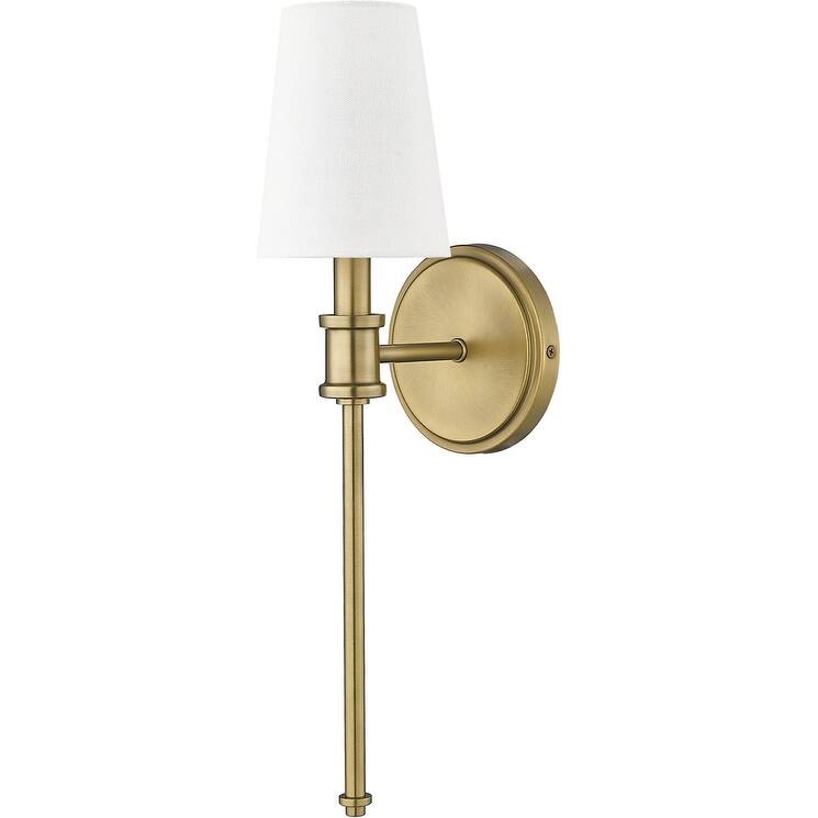 Millennium Lighting 16101 19" Tall Wall Sconce with Linen Shade - ADA - Vintage Brass