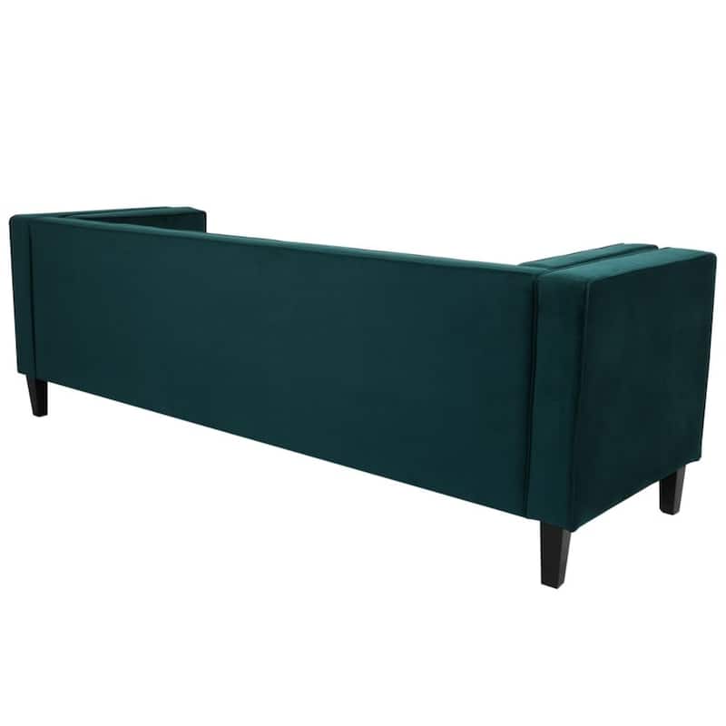 3-Seater Velvet Upholstered Tufted Coach Sofa