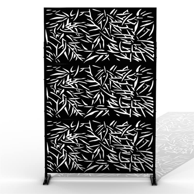 Outdoor Privacy Screen Free Standing Bamboo Leaves - 76x47
