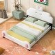 preview thumbnail 1 of 5, Full Size Upholstered Platform Bed with Cute Cartoon Design Full - Pink+White