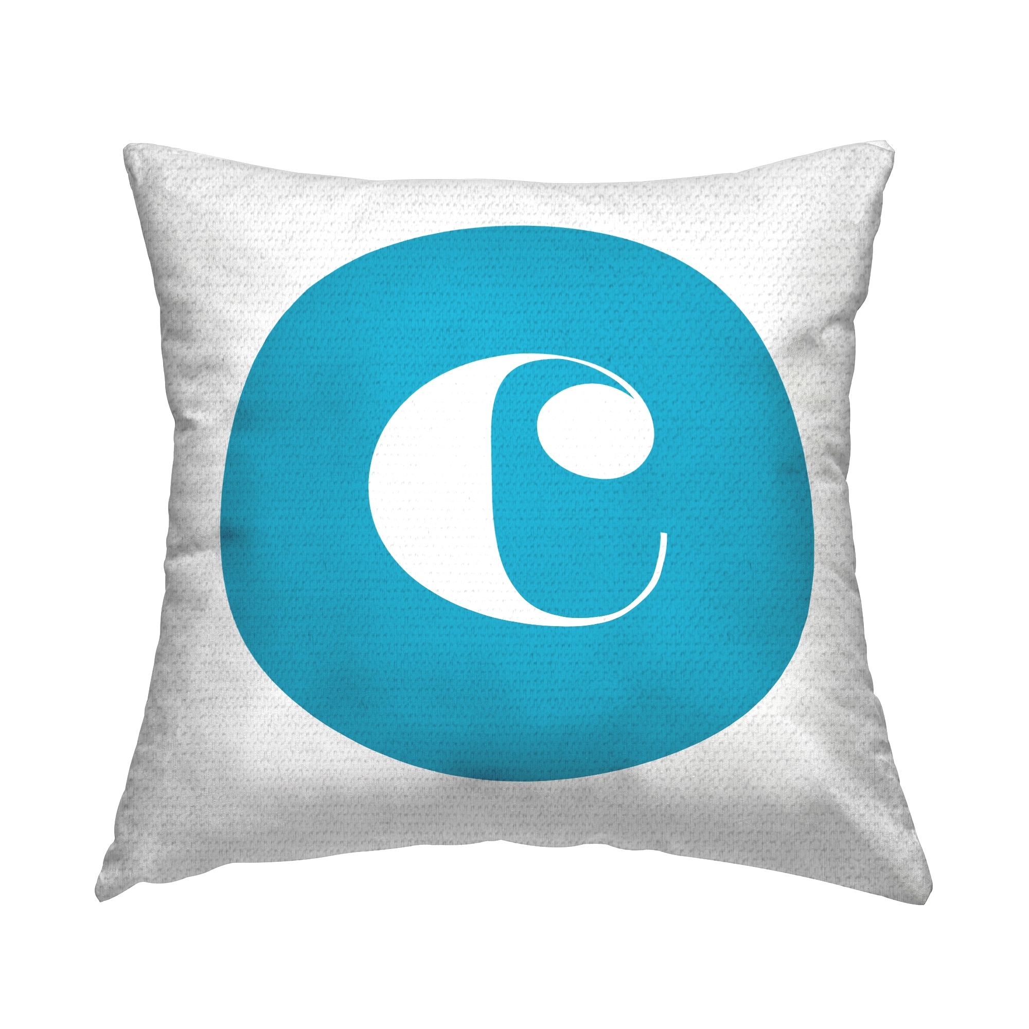 Stupell Blue Initial Printed Outdoor Throw Pillow Design by Lil' Rue