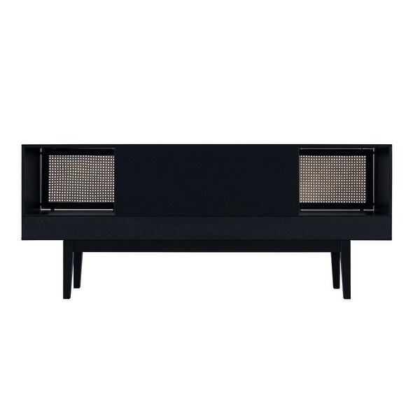 SEI Furniture Mid century Modern TV Stand Media Console for TV s up to 68