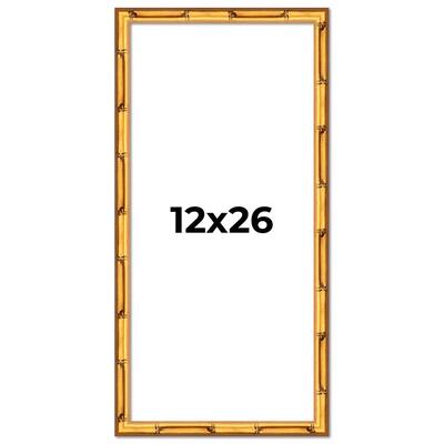 12x26 Frame Gold Bamboo Solid Wood Picture Frame | 1 Inch Moulding