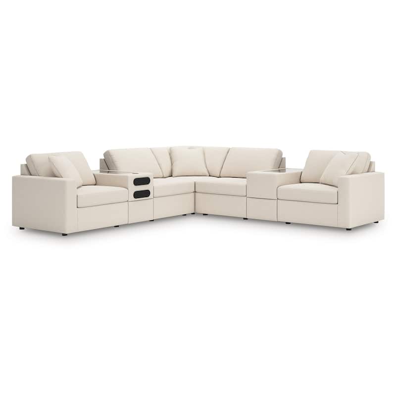 Signature Design by Ashley Modmax 7-Piece Balanced Sectional with Audio and Storage Consoles - 124" W x 124" D x 36" H
