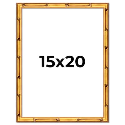 15x20 Frame Gold Bamboo Solid Wood Picture Frame | 1 Inch Moulding