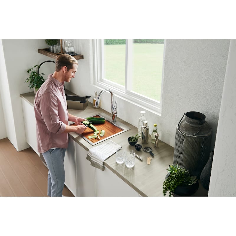 Ruvati 21 x 20 x 12 inch Drop-in Topmount Laundry Utility Workstation Sink 16 Gauge Stainless Steel - 21 x 20 - 21 x 20