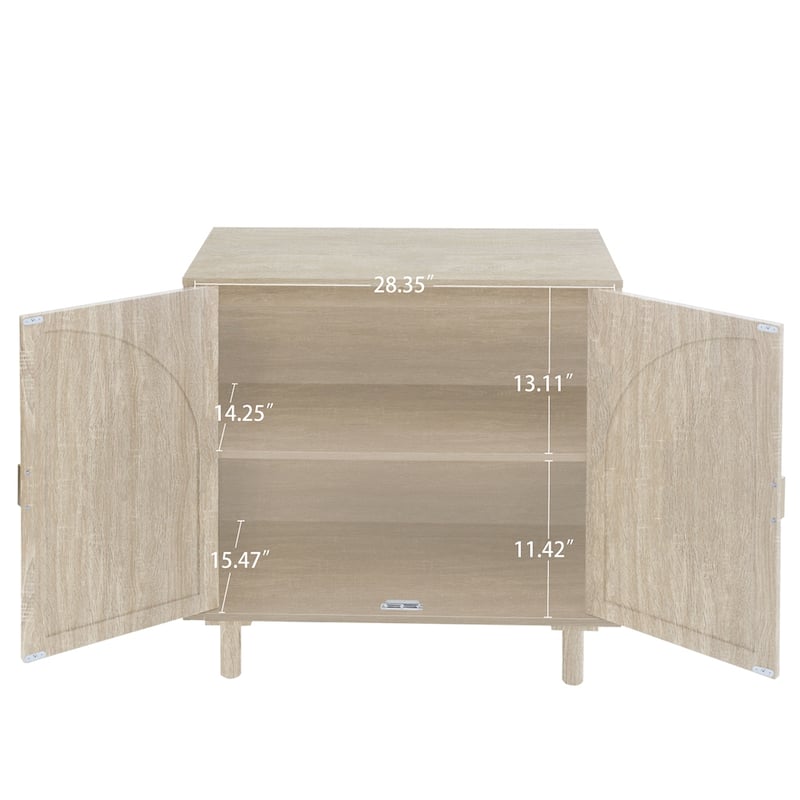 2 Door Dresser for Bedroom with Adjustable Laminates and Metal Handle