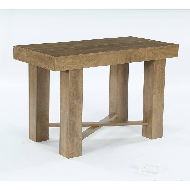 55" Farmhouse Bar Table, Modern Rectangular Counter Height Table - Natural Wood