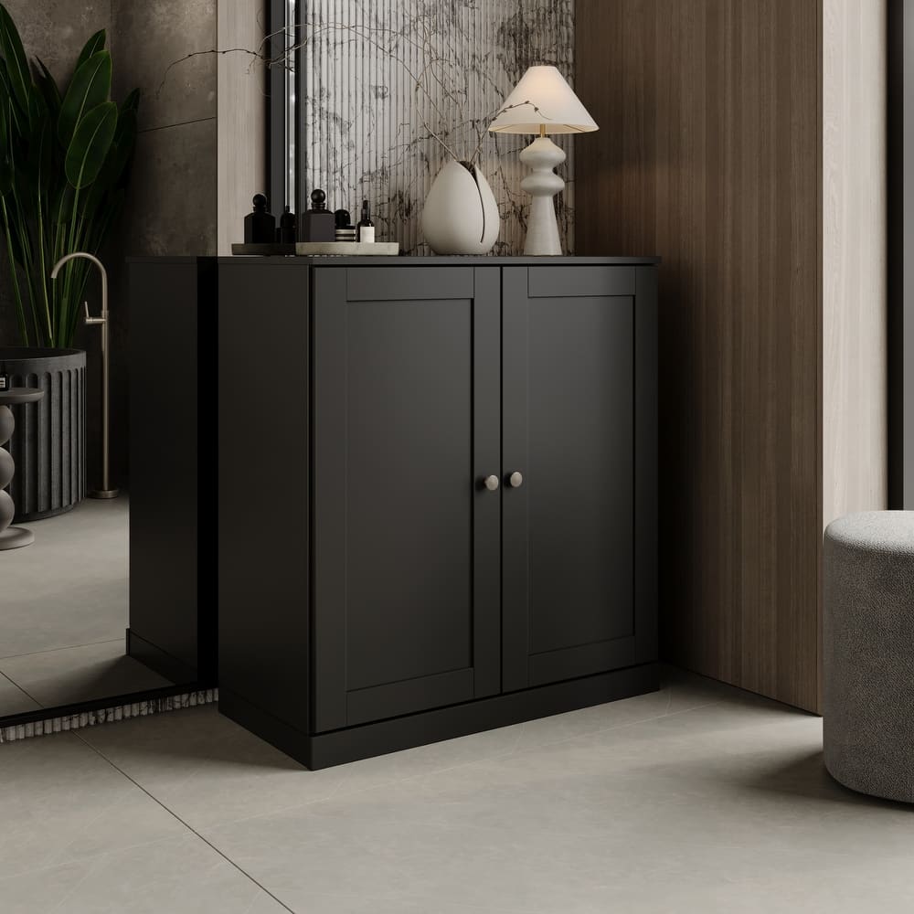 Palace Imports 100% Solid Wood Bathroom Storage Cabinet, Shaker Doors, Adjustable Shelves, 32" Wide, 35.75" Tall