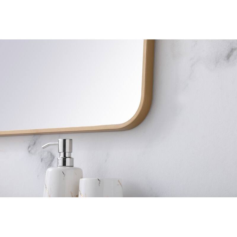Ezra Soft Corner Metal Rectangular Mirror