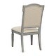 preview thumbnail 3 of 3, Somette Manaco Two Tone Blue Upholstered Dining Side Chairs - with a Brown Rub frame - Set of 2