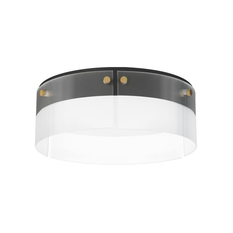 Maxim 21190 Spectre 17" Wide LED Flush Mount Drum Ceiling Fixture - Black / Natural Aged Brass