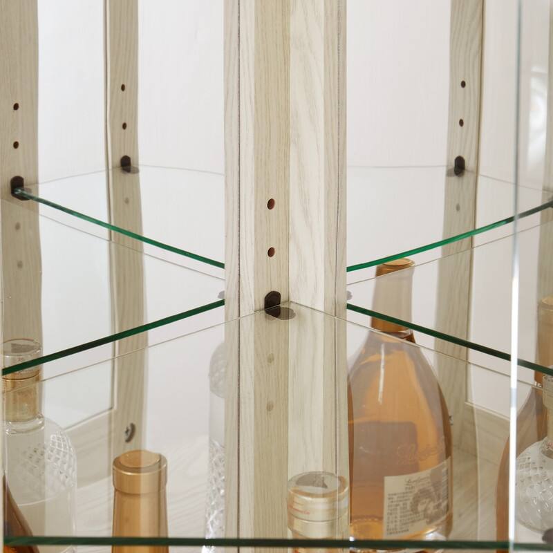 Corner Curio Cabinet with Lights-Stylish Glass Display Case for Living Room, Bar Storage & Collectibles