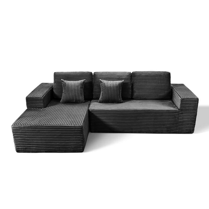 Pocassy L-Shape Loveseat Sofa Couch Living Room Futon Couch - 1 Set