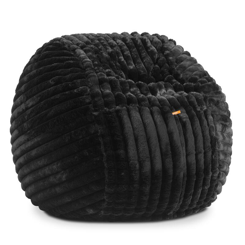 Jaxx Saxx 4ft - Large Round Bean Bag for Adults - Plush Synthetic Fur
