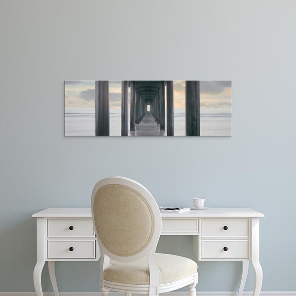 Easy Art Prints Panoramic Image 'Scripps Pier into the Pacific Ocean, LJolla, San Diego County, California' Canvas Art