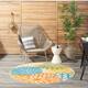 Nourison Aloha Floral Modern Indoor/Outdoor Area Rug - 5'3" Round - Turquoise Multicolor