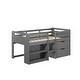preview thumbnail 8 of 6, Twin Size Solid Wood Loft Bed with Storage and Fence for Kids, Boys and Girls, Bedroom