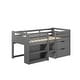 preview thumbnail 8 of 6, Twin Size Solid Wood Loft Bed with Storage and Fence