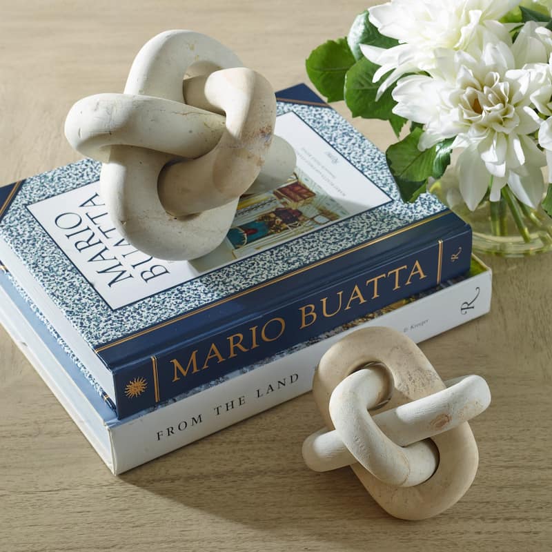 Intertwined Limestone Sculpture - 7.25" - Set of 2
