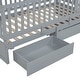 preview thumbnail 118 of 118, Wood Cribs Convertible Toddler Bed with Fence Guardrails and 2 Drawers Split into Independent Floor Bed and Daybed Slat Support