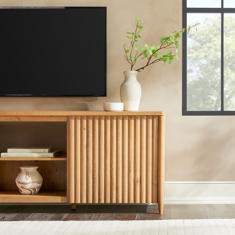 Middlebrook Scandinavian Reeded 70-inch TV Stand with Open Storage