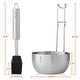 preview thumbnail 3 of 4, Stainless Steel BBQ Sauce Pot and Silicone Basting Brush Tool Set - Silver