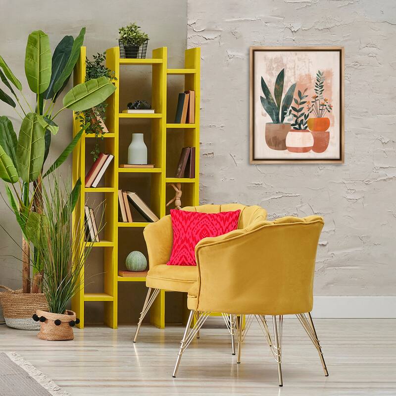 Stupell Earthy Boho Potted Plants Framed Floater Canvas Wall Art Design By LSR Creative Studio