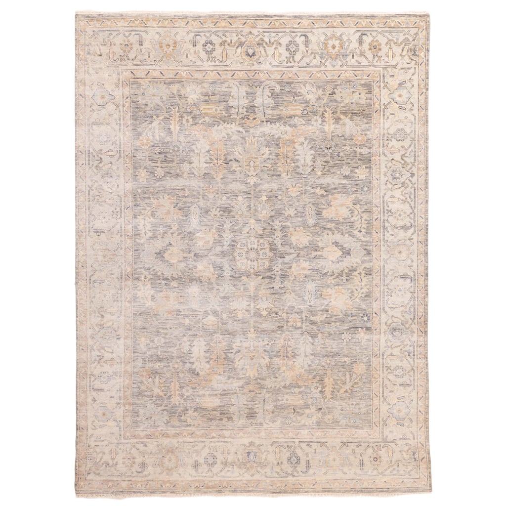 ECARPETGALLERY Hand-knotted Modern Oushak Grey Wool Rug - 9'1 x 11'11