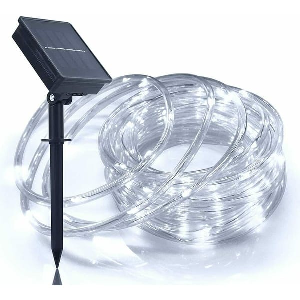 slide 2 of 3, 100LED Solar String Lights Outdoor Waterproof 2 Modes, White