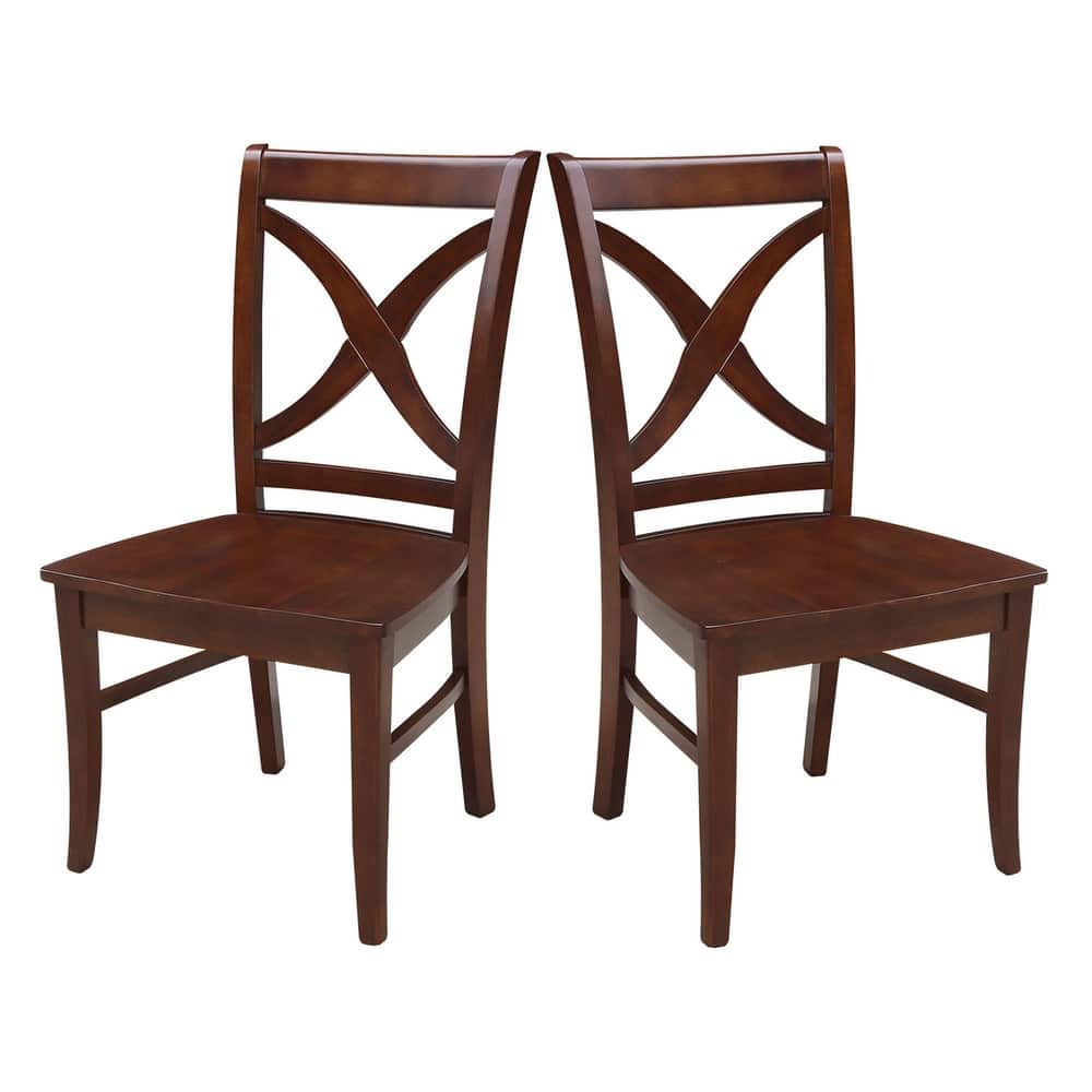 International Concepts Solid Wood Cosmo X-back Dining Chairs, Set of 2