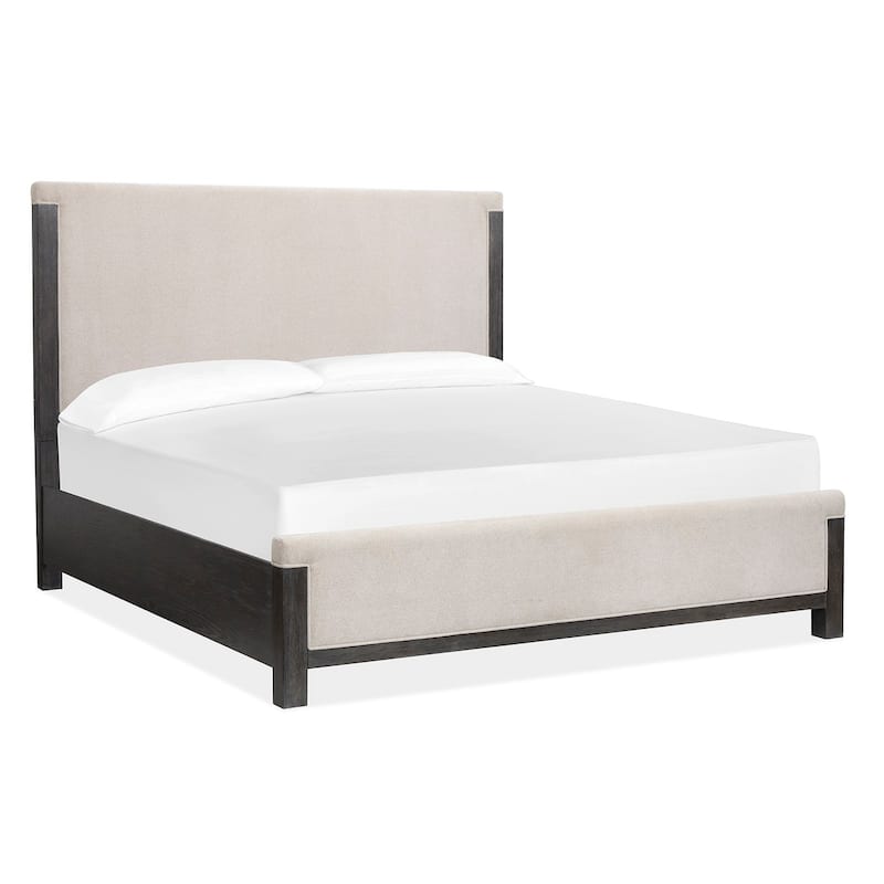 Magnussen Home Plum Creek Ravenwood Black Upholstered Panel Bed - King