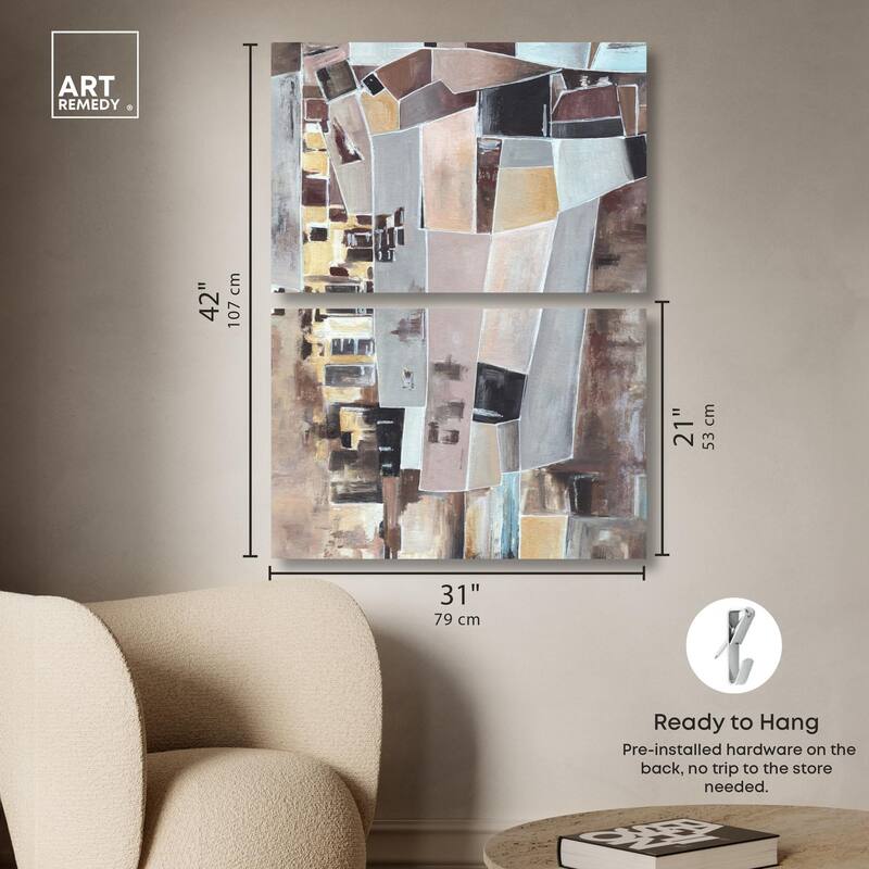 Wall Fragments Canvas Set of 2 by Art Remedy, Gallery Wrapped