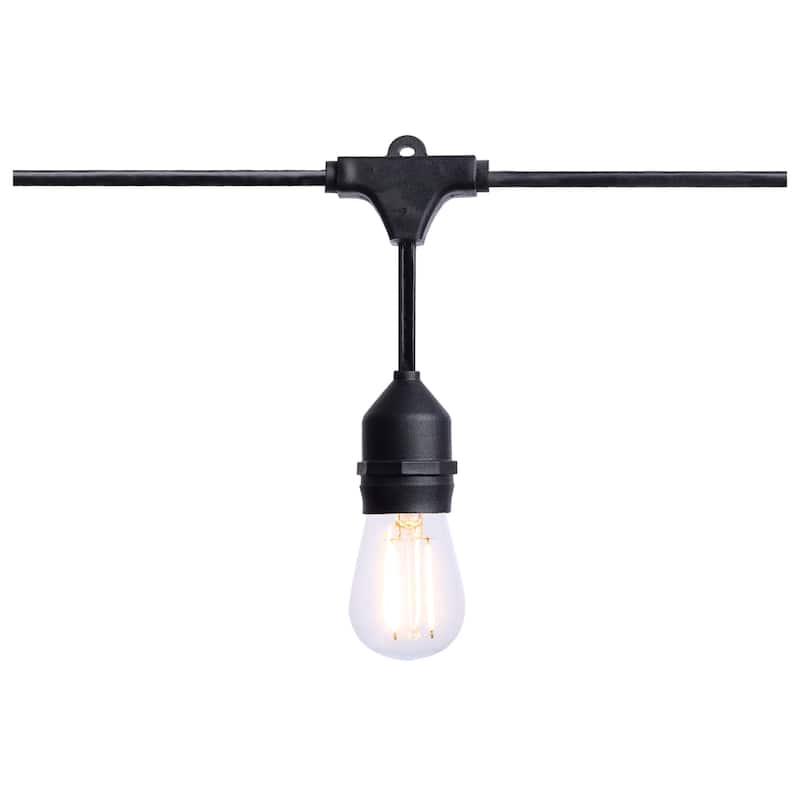 24 Foot LED String Light 12-S14 Lamps 2700K CCT Black 120 Volt