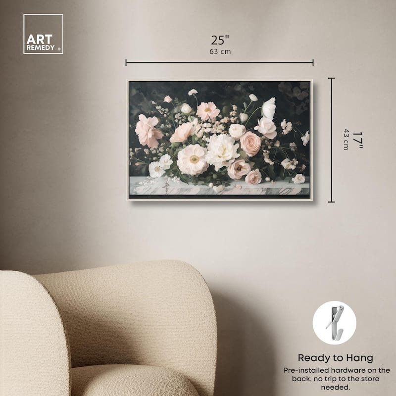 Marble and Blooms Canvas by Art Remedy