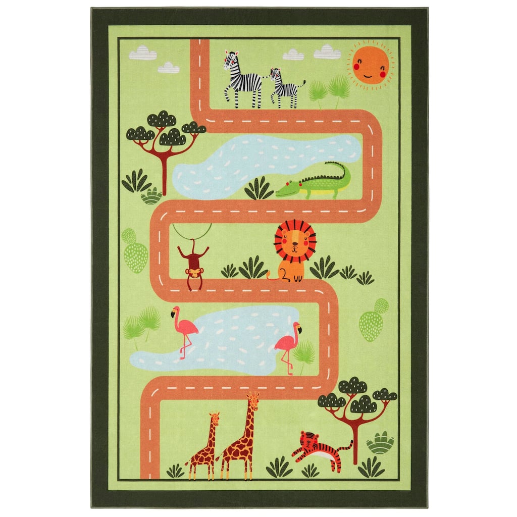 Everwash Imagine Jungle Road Kid's Washable Area Rug
