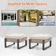 preview thumbnail 15 of 19, Cozywor 2-Piece Wicker Outdoor Patio Ottoman with Steel Frame and Cushions