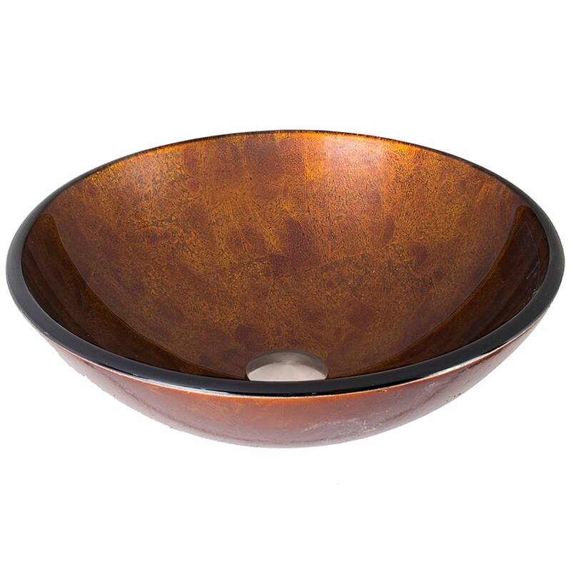 VIGO Giovanni 17"L x 17"W x 6"H Glass Round Vessel Bathroom Sink